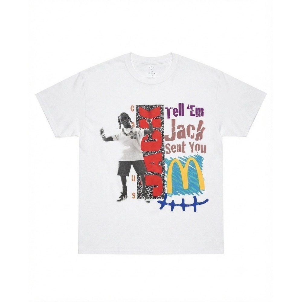 Travis Scott Cactus Jack x McDonald's Tell Em Jack Sent You T-Shirt White Large